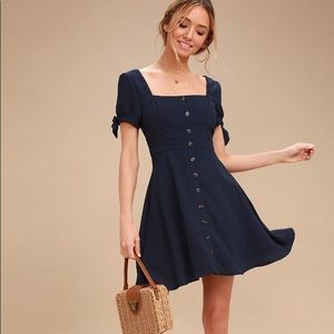 Lulu’s | Chances Are Navy Blue Skater Dress